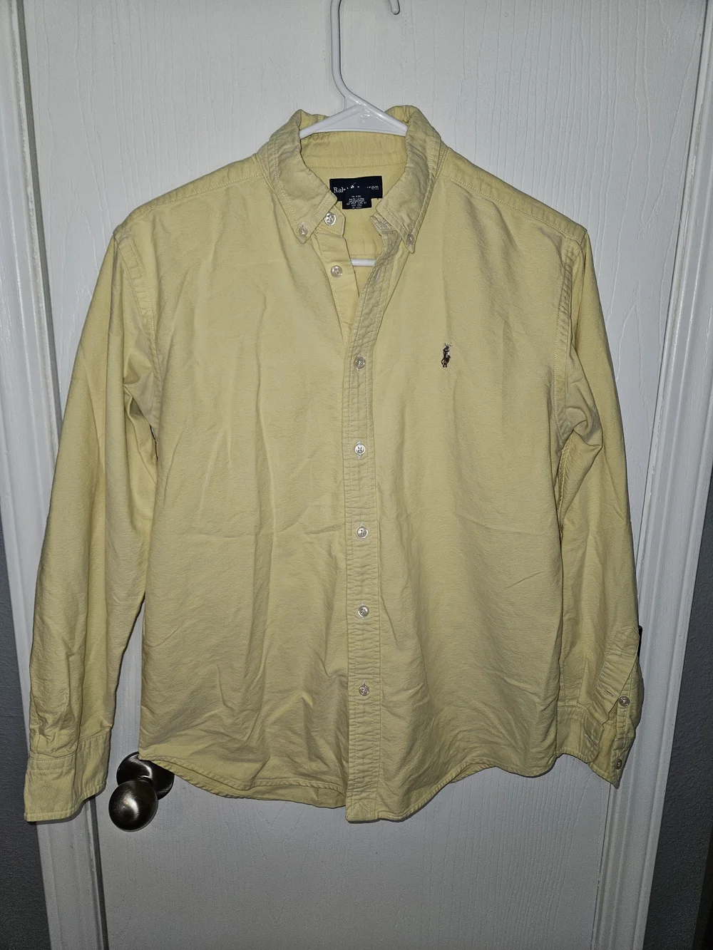 Ralph Lauren Boys Pale Yellow Button-Down Oxford Shirt